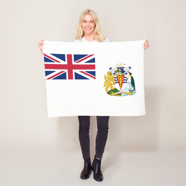 Brittiska Flagga i Antarktis Fleecefilt (På plats)