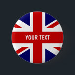 Brittiska flagga-knappar | Personlig Union Jack Knapp<br><div class="desc">Brittiska flagga-knappar | Personlig Union Jack. Den billigaste presentidén för nationella evenemang och evenemang i royalet party. Engelskt rödvitt och blått färg. Anpassningsbar text.</div>