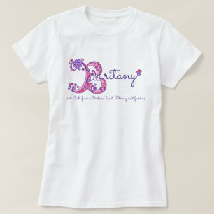Brittiska flickor B namn betyder monogramskjorta Tee