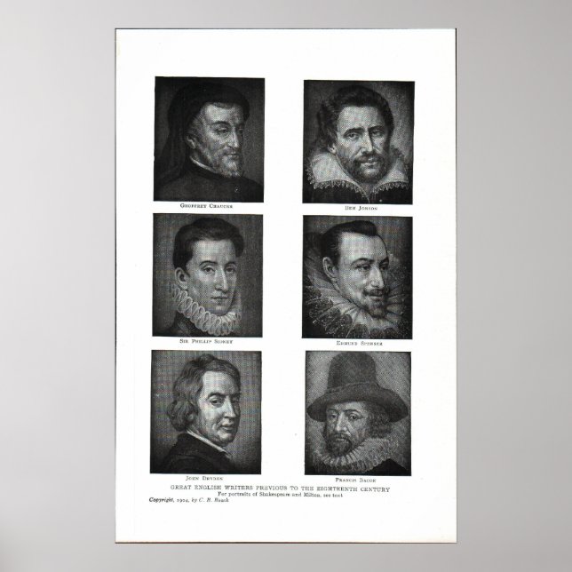 Brittiska författare poster (Framsidan)