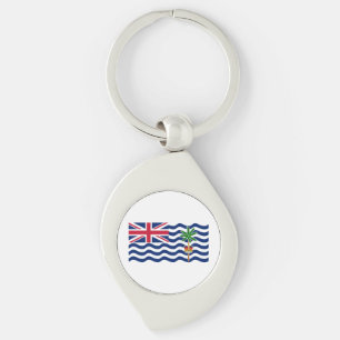 Brittiska Indiska Oceanterritoriets flagga Swirl Silverfärgad Nyckelring