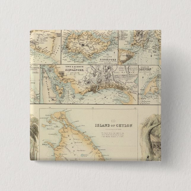 Brittiska innehav i Indiska sjön Knapp (Framsida)