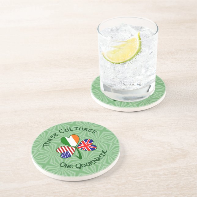 Brittiska Irländska Amerikanska Flagga Shamrock Pe Underlägg (Sidan)