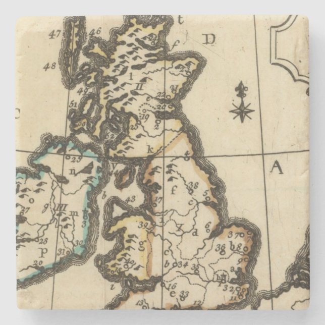 Brittiska Isles 7 Underlägg Sten (Framsidan)