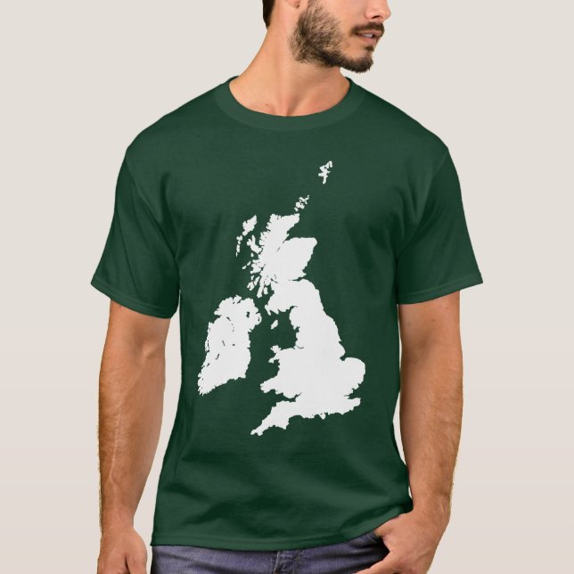 Brittiska Isles i vit T-shirt (Framsida)