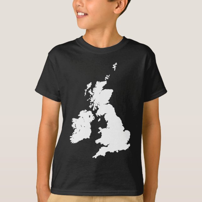 Brittiska Isles i vit T Shirt (Framsida)