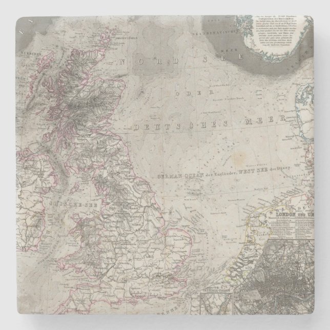 Brittiska Isles och omgeende hav Stenunderlägg (Framsidan)