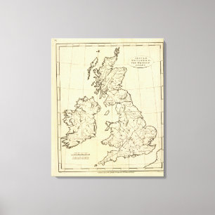 Brittiska Isles skisserar kartan Canvastryck