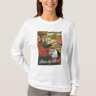 Brittiska järnvägar kopplar av vid stångaffisch t-shirt