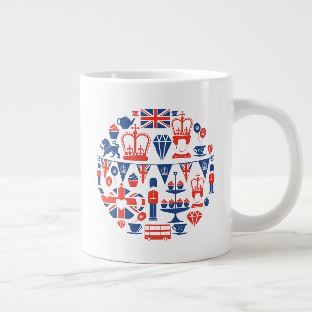 Brittiska Jubilee Icons Jumbo Mugg (Höger)