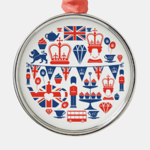 Brittiska Jubileesymboler Julgransprydnad Metall