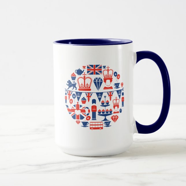 Brittiska Jubileesymboler Mugg (Höger)