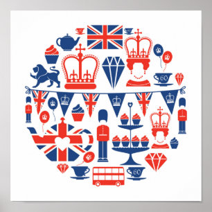 Brittiska Jubileesymboler Poster