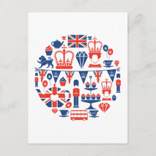 Brittiska jubileumsikoner vykort