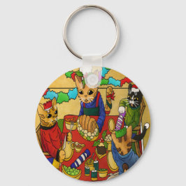 Brittiska juldagsmattor nyckelring