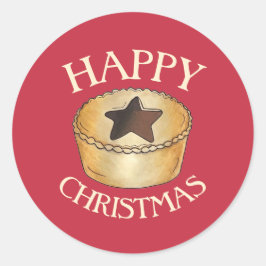 Brittiska julen för British Food Fruce Mince Paj L Runt Klistermärke