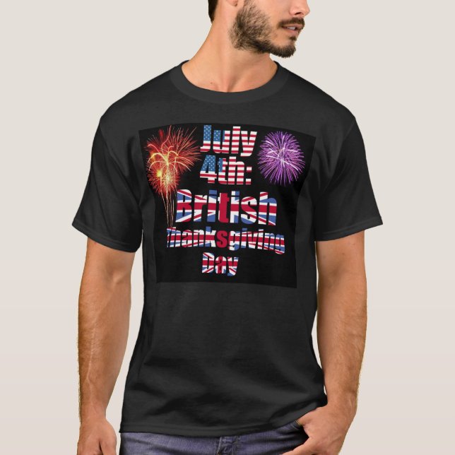 Brittiska Juli 4th Tee Shirt (Framsida)