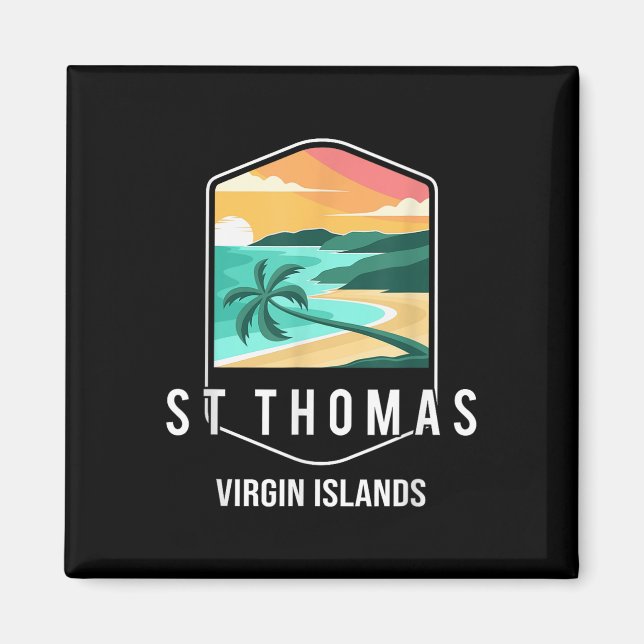 Brittiska Jungfruöarna Beach Sunset Handflatan Trä Magnet (Framsidan)