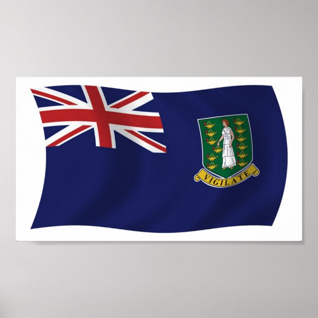 Brittiska Jungfruöarna Flagga Affisch Print (Framsidan)
