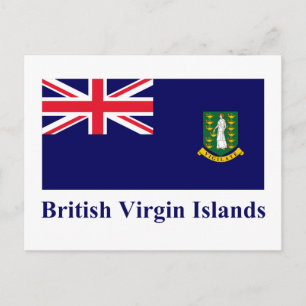Brittiska Jungfruöarna Flagga med Namn Vykort
