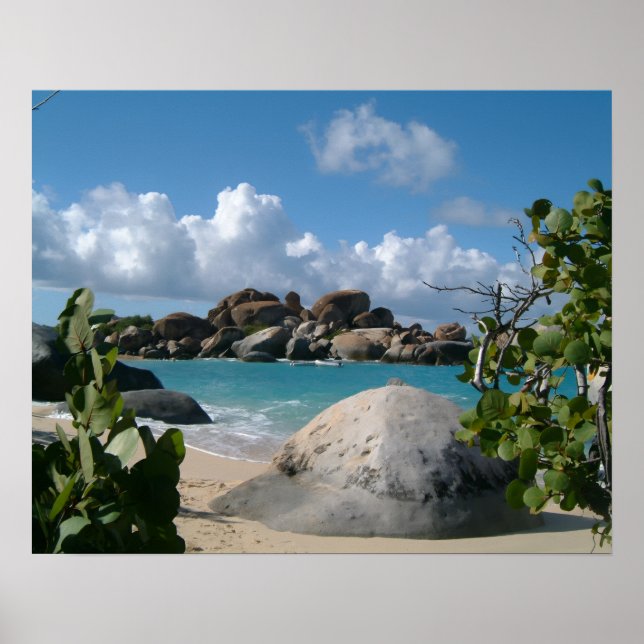 Brittiska Jungfruöarna, Gorda, The Baths Beach Poster (Framsidan)