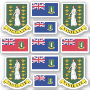 Brittiska Jungfruöarna jackar om arm och flagga Klistermärken