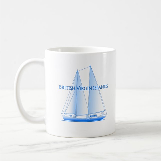 Brittiska Jungfruöarna Kustnära Nautisk Sailing Sa Kaffemugg (Vänster)
