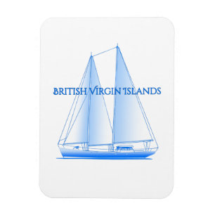 Brittiska Jungfruöarna Kustnära Nautisk Sailing Sa Magnet