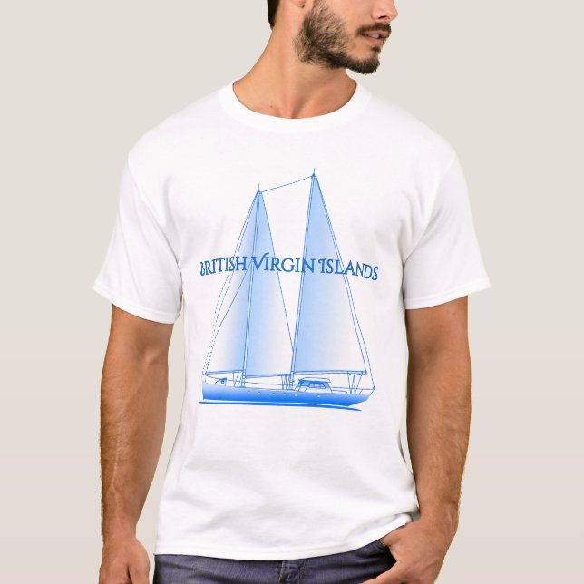 Brittiska Jungfruöarna Kustnära Nautisk Sailing Sa T Shirt (Framsida)