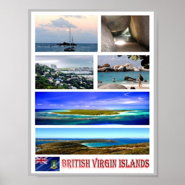 Brittiska Jungfruöarna - Mosaic - Poster (Framsidan)