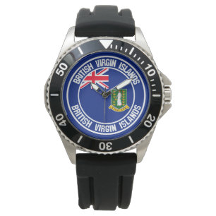 Brittiska Jungfruöarna, rund Emblem Armbandsur