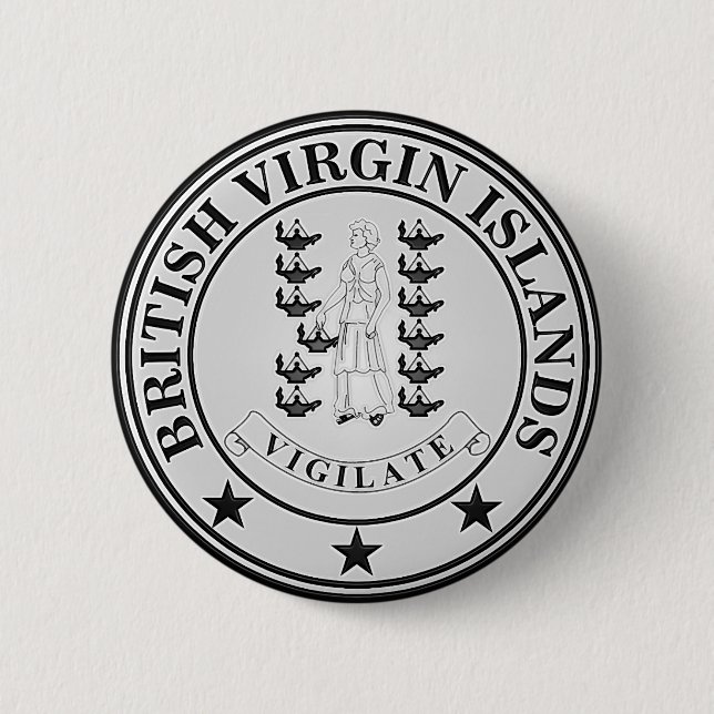 Brittiska Jungfruöarna, rund Emblem Knapp (Framsida)
