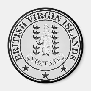 Brittiska Jungfruöarna, rund Emblem Magnet