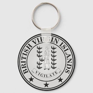 Brittiska Jungfruöarna, rund Emblem Nyckelring