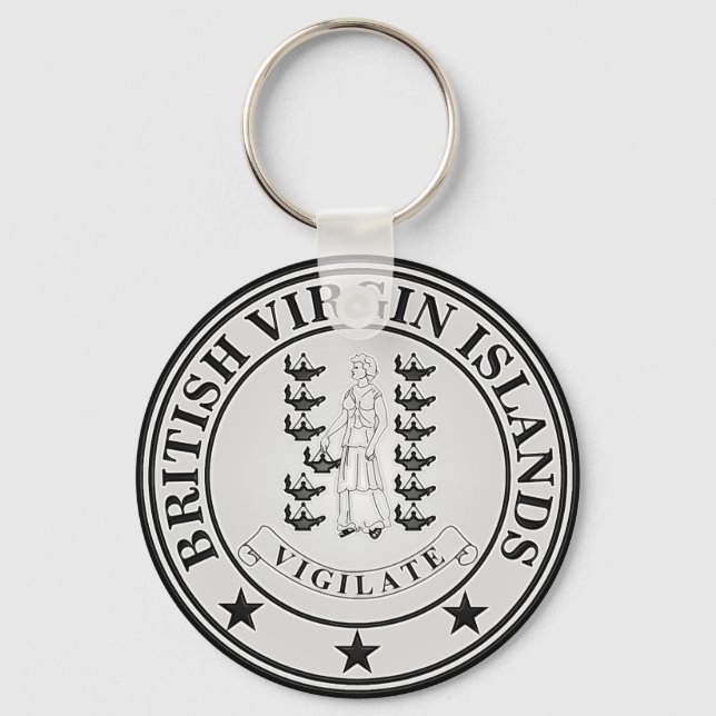 Brittiska Jungfruöarna, rund Emblem Nyckelring (Framsida)