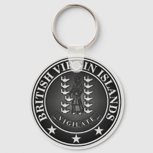 Brittiska Jungfruöarna, rund Emblem Nyckelring