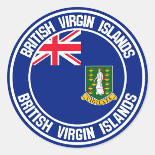 Brittiska Jungfruöarna Runt Klistermärke