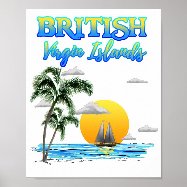 Brittiska Jungfruöarna Sailing Poster (Framsidan)