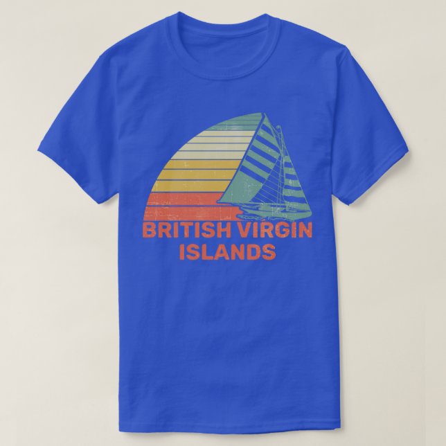 Brittiska Jungfruöarna Vintage Sailing Design T Shirt (Design framsida)