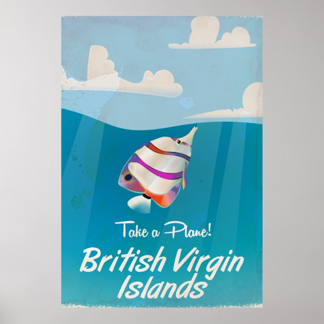 Brittiska Jungfruöarna Vintage semester Affisch (Framsidan)