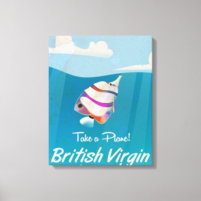 Brittiska Jungfruöarna Vintage-semesterplakat Canvastryck (Framsida)