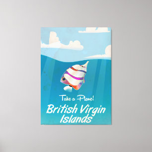 Brittiska Jungfruöarna Vintage-semesterplakat Canvastryck