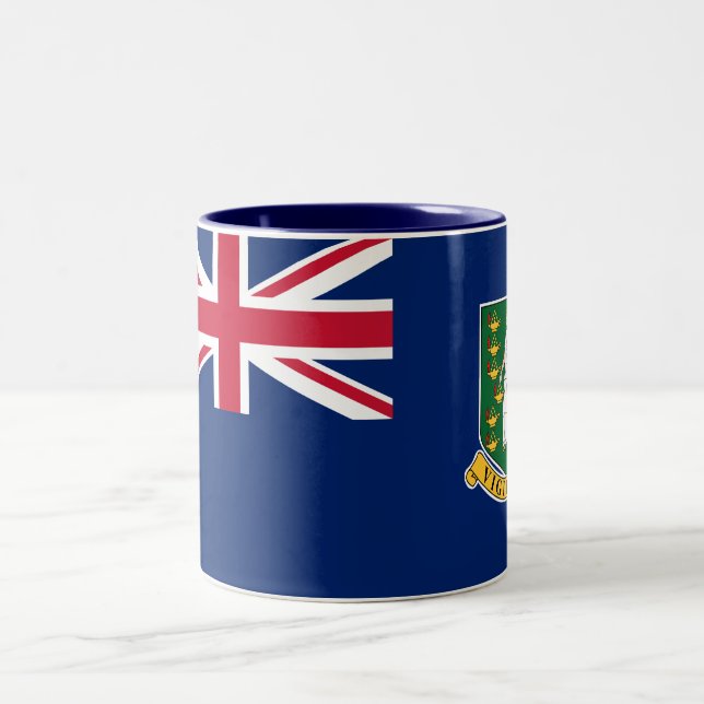 Brittiska Jungfruöarnas flagga Två-Tonad Mugg (Center)