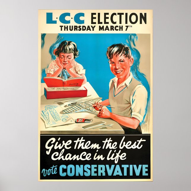 Brittiska Konservativa Partiet Valaffisch Ge Poster (Framsidan)