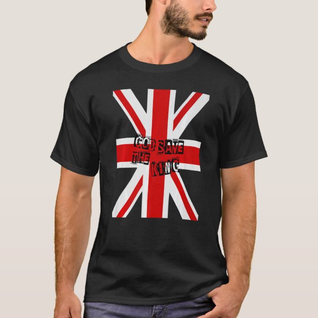 Brittiska Kung Leve Kung Guds Spara Kung T Shirt (Framsida)