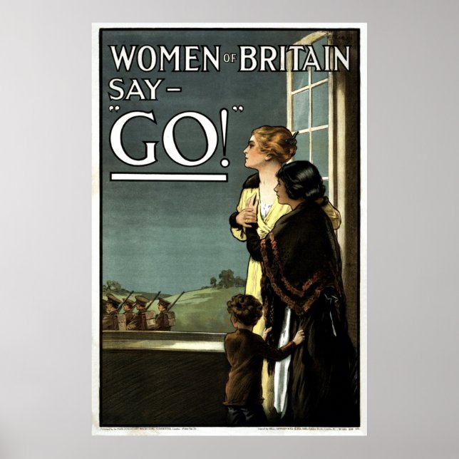 Brittiska kvinnor säger GO-vintage Poster (Framsidan)