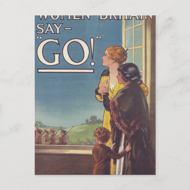 Brittiska kvinnor säger_Propaganda Poster Vykort (Framsida)