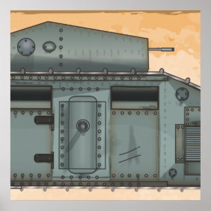 Brittiska Mark 1-stridsvagn Poster