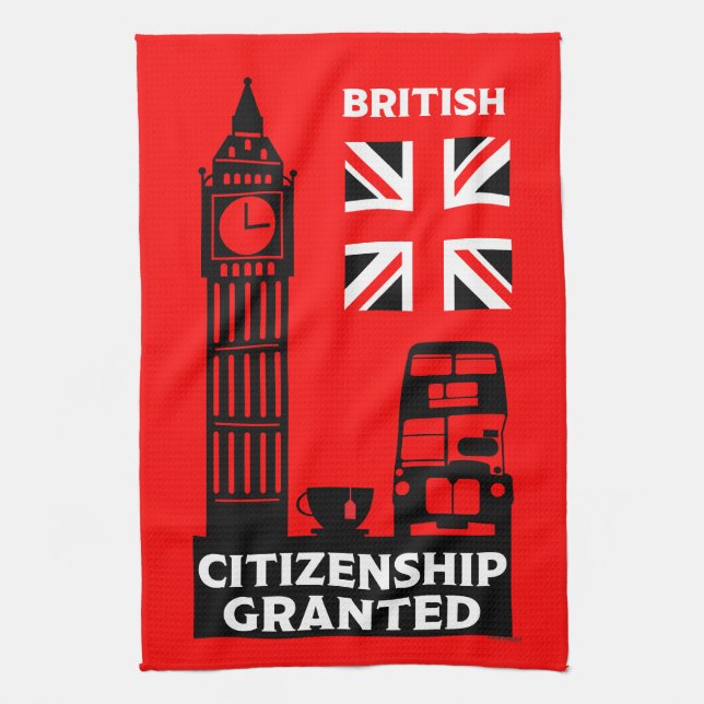 Brittiska medborgarskapsgåvor kökshandduk (Vertikal)
