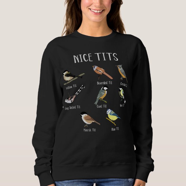 Brittiska mesfåglar Fågelskådning Humor T Shirt (Framsida)